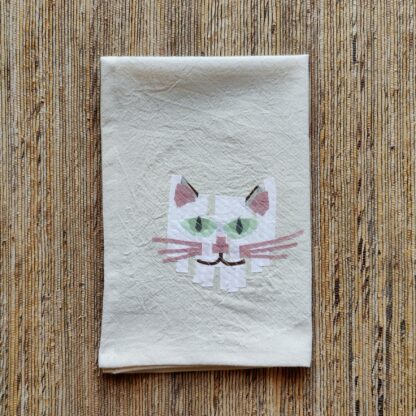 White Cat Face Kitchen Towel - Image 3